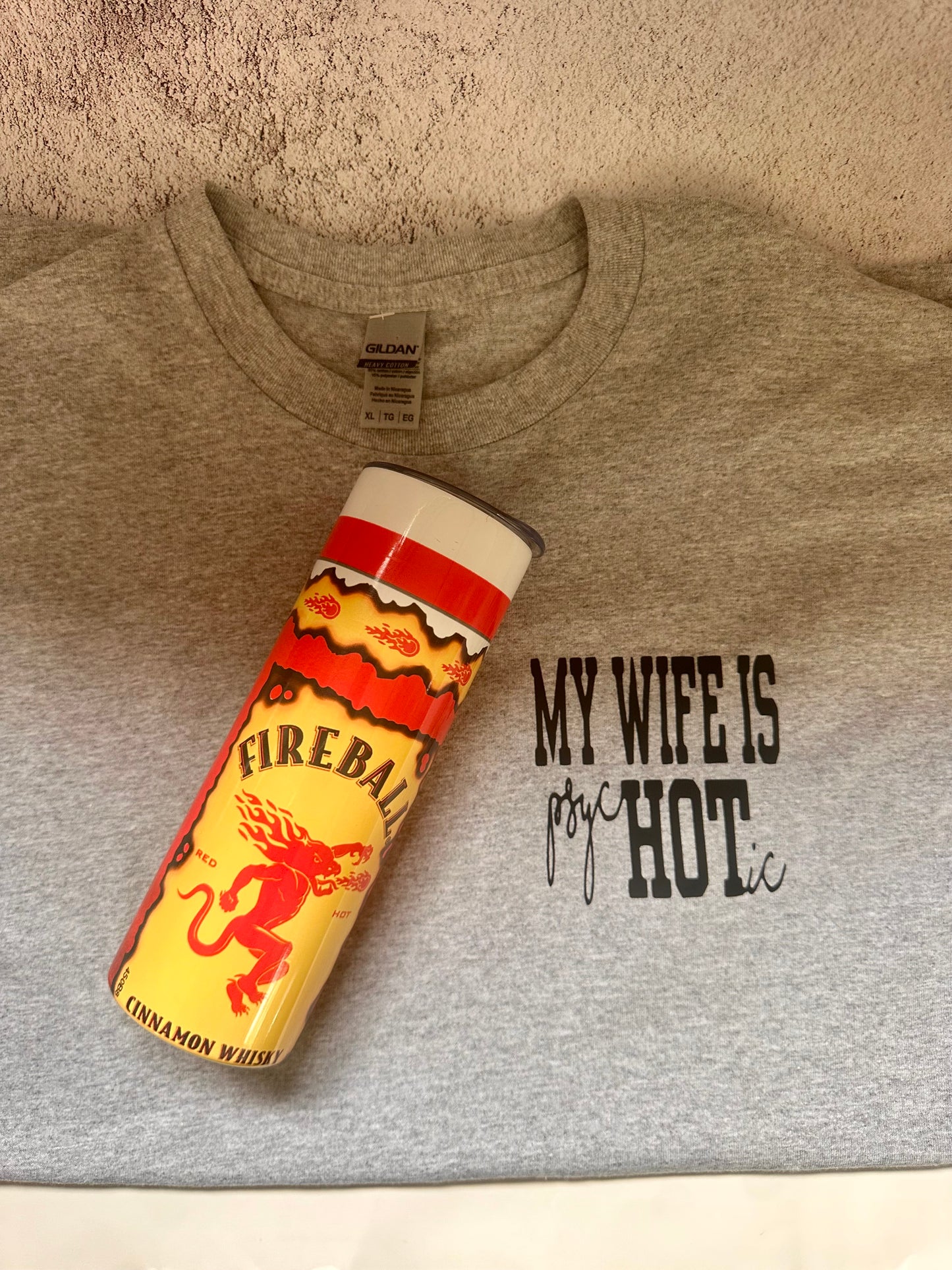 Husband Fireball XL T-Shirt & Tumbler Set