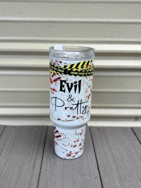 40oz Stainless Steel Tumbler Crime Scene Horror Halloween