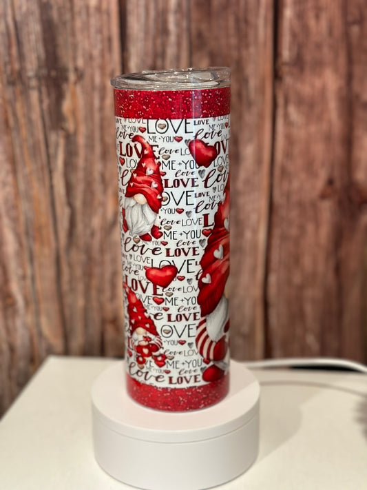 Valentine Gnome Love Holiday Valentines Tumbler