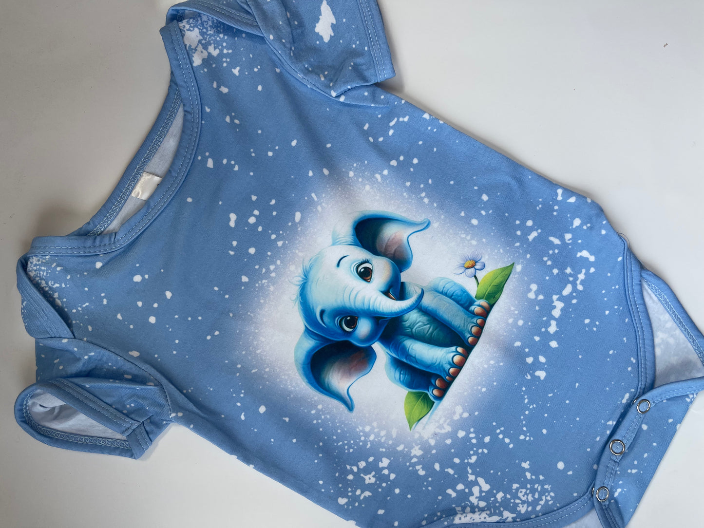 Elephant Baby Onesie Acid Wash